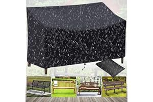 BLESS Banco de Jardín Cubierta Impermeablef, Rectangular Funda Protectora para Muebles de jardín, Anti-UV Funda Protectora para Sofá Resistente al Viento, para Muebles, Garden Bench, Negro(162 x 66 x 89 cm)