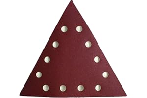 FEIDER Abrasif Triangulaire Ponceuse Murale Grain 180, Système VELCRO, 225 mm, 12 trous, Lot de 10 - ABT180