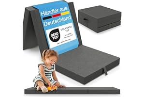 ‎ELONEO ELONEO Klappmatratze 65x195 cm, 9 cm hoch, Klappmatratze Kinder faltbar, klappbare Gästematratze, Faltbare Matratze, Reisematratze für Kinder und Erwachsene für Reisen und Camping
