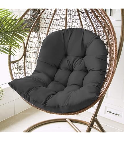Cuscino Singolo Per Dondolo Da Esterno – 130x95x15 Cm, Morbido E Spesso Per Sedia Uovo E Altalena In Rattan (Arancione)