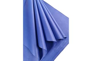 BCreativetolearn Lot de 25 grandes feuilles de papier de soie bleu sans acide - Idéal pour l'emballage cadeau, le rangement, l'archivage et le déchiquetage - 70 x 50 cm