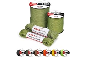 Brotree 4mm Paracord 550 7 Fili Nylon Corda 15M Tipo III Corda da Paracadute per Sopravvivenza, All'aperto, Fatto a Mano - 250kg Carico di Rottura (Bumble Bee)