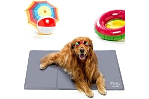 Lucky Paws® UK Dog Cooling Mat – Extremely Durable Pet Cooling Mat for Dogs – Ultimate Summer Comfort Cool Mat for Dogs to Avoid Overheating, Dog Cool Mat for Instant Cooling (M 65x50cm, Grey)