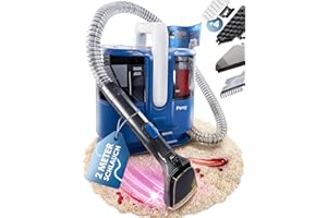 Primavella Waschsauger Nass Trockensauger Percy – 600W Nasssauger Polsterreiniger Gerät– Teppich Reinigungsgerät mit 4 Adaptern für Sofa, Polster & Fenster – Teppichreiniger Gerät mit 1,5 Liter Tank