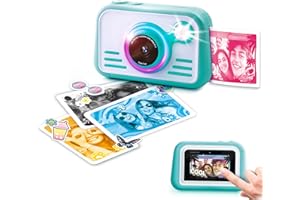 CANAL TOYS Photo Creator Instant Print Camera 2.0 – Real Photo Paper, 3″ Touchscreen & Built-In Flash with Ring Light – Print Instantly with No Ink Needed – Includes 100 Photos, SD Card & More, Ages 6+