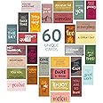 DiverseBee 60 Pack Assorted Motivational Cards - Inspirational Mini Note Cards, Gratitude Encouragement Card Set with 60 Unique Motivational Quotes (Business Card Size and Blank Back)