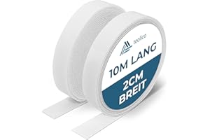 ‎TOOLICO TOOLICO Velcro Tape Self-Adhesive Extra Strong – 10 m x 20 mm – Weather Resistant – Double-Sided – White – for Attaching Fly Screen as Velcro Fastener