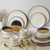The Earth Store Handcrafted Creme Matte Brown Ceramic D...