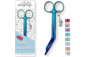 EWIG Nurse Life Tijera Enfermeria Pico Pato Cromum - Punta Roma | Ideal para Bolsillo y Enfermera en Apuros, Punta Redonda Profesional, Primeros Auxilios, Vendaje. Cromum Acero pulido.