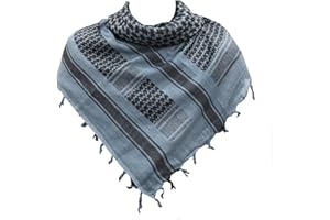 SHOPUKASA Cotton Shemagh Tactical Military Scarf Palestine Scarf Keffiyeh Head Neck Wrap for Men & Women + Paper Bag