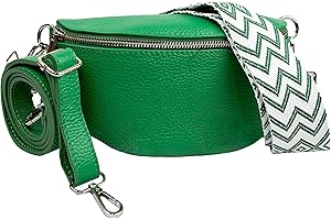 Woodland Leathers Genuine Italian Leather Shoulder Bag & Crossbody Bags For Women With 2 Straps, Leather Women's Cross-body Bags Chest Bag Shoulder Bag Bumbags