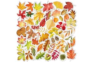 NOGAMOGA Herbstblätter Vinyl Sticker/Aufkleber Wasserdicht (55 Stück), Scrapbooking Stickers, Laptop Aufkleber, Geeignet für Tagebuch, Basteln, Geschenke, Wasserflasche, Gitarren