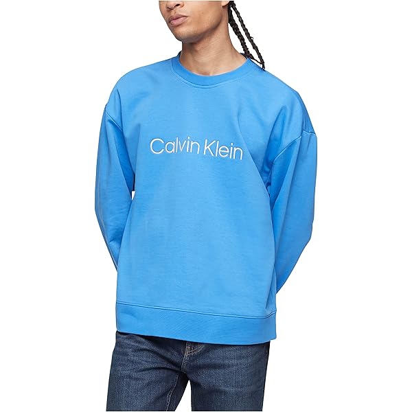 Calvin Klein Men's Logo French Terry Sweatshirt, Brilliant White, Medium :  Buy Online at Best Price in KSA - Souq is now Amazon.sa: Fashion