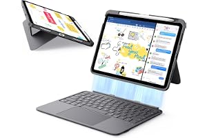 ESR iPad 11th (A16) 2025/10th Gen Flex Keyboard Case, Ultra-Light Magnetic Detachable Keyboard with Writing/Viewing Modes, Larger Precision Trackpad, Dark Gray