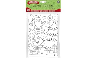 JEKA Nappe en Papier à colorier, Motif : Noël, Nappe à colorier Noël, Images à colorier Noël, Coloriage Noël, Décoration de Table de Noël, Cadeau de Noël, Activités pour Enfants