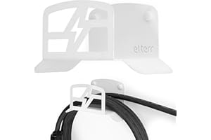 ETTERR Support de Chargeur de Voiture Électrique - Base, Crochet Mural, Tuyau, Organisateur de Câbles EV, Accessoires Auto et Moto (Blanc)