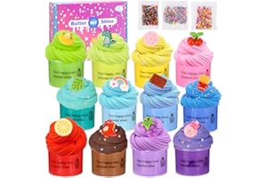 Zhufas Fluffy Slime Set, 12 Stück Fluffy Butter Slime Set, Wolkenschleim, Slime Set zum Selbermachen, Enthält Fluffy Wolken Schleim, Schleim Kinder Party Geburtstagsgeschenke