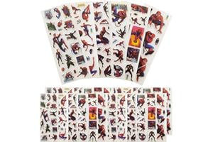 MIZT Autocollants 3D pour Enfants, Kids Stickers 400+ 3D en Relief, 30 Feuilles Autocollants de Spiderman pour Récompenser Scrapbooking, Autocollants 3D Parfait pour Une Fête Sur le Thème de la Superhero