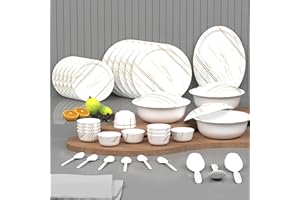 Castleite Piccolo 40 Pieces Melamine Dinner Set - Elegant, Break & Stain Resistant, Designer Crockery Dinnerware in Exclusive