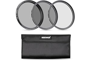 NEEWER Kit de Filtro 49mm, Filtros UV+CPL+ND4 con Bolsa de Almacenamiento & Paño, Vidrio Óptico y Marco Delgado de Aleación de Aluminio, Compatible con Canon Sony Nikon Fujifilm Lente de ø49mm
