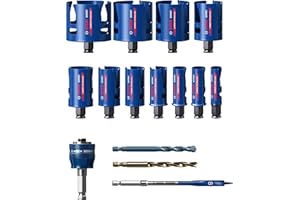 BOSCH ACCESSORIES Bosch 11x Zestawy piły otwornic EXPERT Construction Material (do Miękkie drewno, Płyta wiórowa, Ø 20-76 mm, Professional Akcesoria Wiertarki/Wkrętarki)