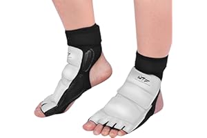 GINGPAI BOXING Équipement de protection de pied de taekwondo, support de cheville pour MMA, UFC, arts martiaux, combat, sparring, kung fu, kickboxing, Tae Kwon Do, équipement de protection TKD pour hommes, femmes et