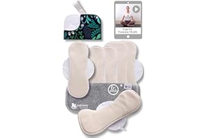 NATISSY Assorbenti Lavabili Cotone Biologico; Assorbenti Riutilizzabili 6-Pack + Borsa (L+XL) PRODOTTI IN EU; Assorbenti Lavabili Flusso Abbondante Notte; per ciclo mestruale, l’incontinenza e il dopo parto