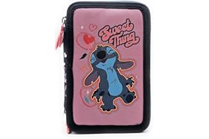 MARICART ASTUCCIO 3 ZIP COMPLETO di 44 pezzi, DISNEY STITCH, con portachiave in omaggio