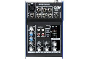 Pronomic M-502 Live/Studio Mischpult (1 Mono-Kanäle XLR/Klinke, 2-Stereo Kanäle, 3-Band-EQ, 48V Phantomspeisung)