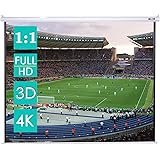 CCLIFE Beamer Leinwand Inklusiv Montagematerial 85/99 / 114 Zoll Projektionsleinwand Rolloleinwand heimkino Mobile…