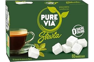 PURE VIA - Stevia Box of 65 Sugar Pieces - Zero Calorie - Pack of 2