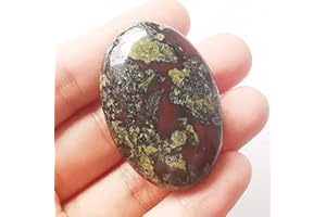Manekieko Natural Dragon Blood Jasper Mini Oval Palm Pocket Healing Crystal Massage Spa Energy Stone,Crystals and Healing Stones