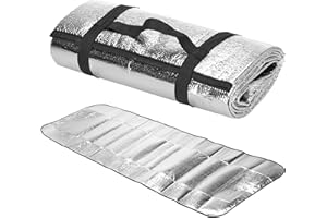 GEEZY Foil Camping Mat with Foam – Lightweight, Foldable & Portable Thermal Sleeping Pad with Buckles – Aluminium Camping Roll Mat for Trekking, Hiking, Picnics & Beach Trips