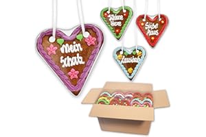 ‎LEBKUCHENWELT 20 Stück Lebkuchenherzen Mischkarton Viele Oktoberfest Sprüche Motto Party Deko Herz LEBKUCHEN WELT