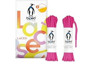 ‎BIPED biped LACES 2 Paar reißfeste Schnürsenkel für Lederschuhe, Boots, Stiefel - für Arbeit, Freizeit und Sportschuhe - 100% Polyester Schuhbänder rund ø 4 mm z2914(#13 pink,120 cm)