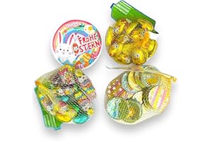 OYOY Oster Süßigkeiten Mix Set I 100g goldene Oster Küken I 100g Osterhasen Ostereier Mix I 100g Oster Schoko Taler I Oster S