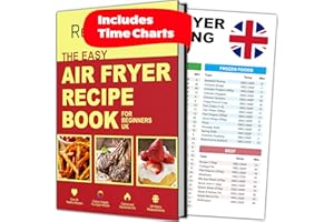 RECIPE FOX Easy Air Fryer Recipe Book Complete with 2x Glossy Cooking Guides – Beginners UK Airfryer Cookbook Kit – Christmas Gift to Cook Healthy Foods with Ninja, Cosori, Tefal, Tower