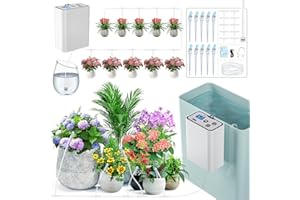 Bestcool Sistema de Riego Automático USB 1800mAh con 10 Macetas | Programas Personalizados para Jardín, Césped, Invernadero, Sombrillas | Kit de Irrigación por Goteo para Plantas Interior/Exterior