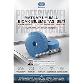 Transformacion 2+1 Matkap Uyumlu Bı&ccedil;ak Bileme Taşı Seti 70mm Seramik Taşlama Diski Mandren Adapt&ouml;rl&uuml; Pas &Ccedil;apak Alma Aparatı 7