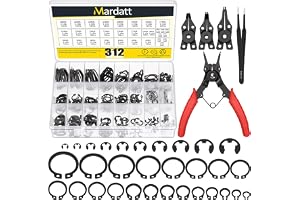 Mardatt Extern retaining Ring-sortiment kit, C-clip snap ringar (M4-M28) med E-clip retaining-ringar (1,5 mm – 10 mm), snap r