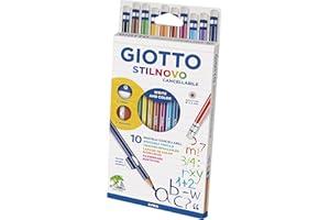 Giotto 256800 - Stilnovo Cancellabile Astuccio 10 Pastelli Colorati con Temperamatite e Gomma