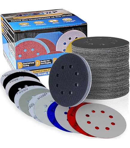 Dischi Abrasivi Per Levigatrice Eccentrica - Grana 40, Ø125 Mm, 50 Pezzi Con Velcro - Foto 11