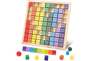 KFDDRN Assegnazione dei numeri per gli studenti delle scuole elementari, Montessori Matematica Giocattolo, Tavola da calcolo in legno 1x1-9x9, Giocattolo educativo per bambini