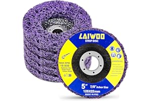 LAIWOO CSD Scheibe Schleifscheibe, Lila Reinigungsscheibe Set, Grobreinigungsscheibe Nylongewebescheibe Lackentfernung Rost für Winkelschleifer (5 Stücke - 125 * 22mm)