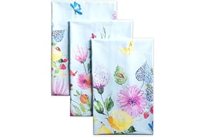 ‎MAISON D' HERMINE Maison d' Hermine Jardin D'Ete-Mint 100% Baumwolle Set von 3 Multi-Purpose Küchenhandtuch | Bar Handtücher | Frühling/Sommer (50 cm X 70 cm)