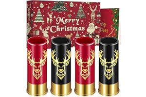 LKKCHER NOVELTY Set di 4 bicchierini da shot in plastica a forma di testa di cervo, con scatola regalo di Natale, 12 GA, regalo per caccia al cervo, bicchieri da shot per feste di nozze, piccoli bicchierini per