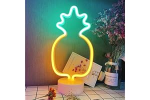 XRR Lampe LED néon, Ananas Enseigne Lumineuse au Néon Veilleuse Nuit Signes USB/néon à piles Décoration Murale pour chambre d'enfant, salon, bar, fête, Noël, mariage