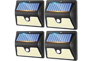 LBSTP Outdoor Solar Lights Motion Sensor - 150LED Solar Powered Garden Lights IP65 Waterproof Outside Security Wall Lighting for Fence Front Door Yard Garage
