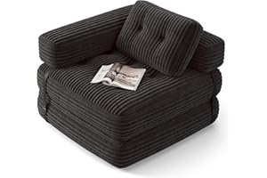 Xbro Divano Letto Singolo Pieghevole 3 in 1 Salvaspazio, Trasformabile in Poltrona e Letto, con Cuscino e Materasso, per Camera da Letto, Soggiorno o Studio, 85x170 cm, Grigio Scuro