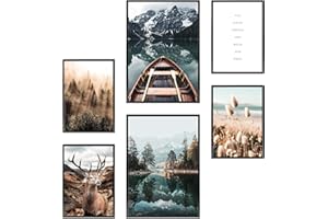 Heimlich - Ensemble d'affiches - 2 sur A3 / 30x42 cm + 4 sur A4 / 21x30 cm - Affiches premium - Impressions sans cadre - Style moderne - Wilderness